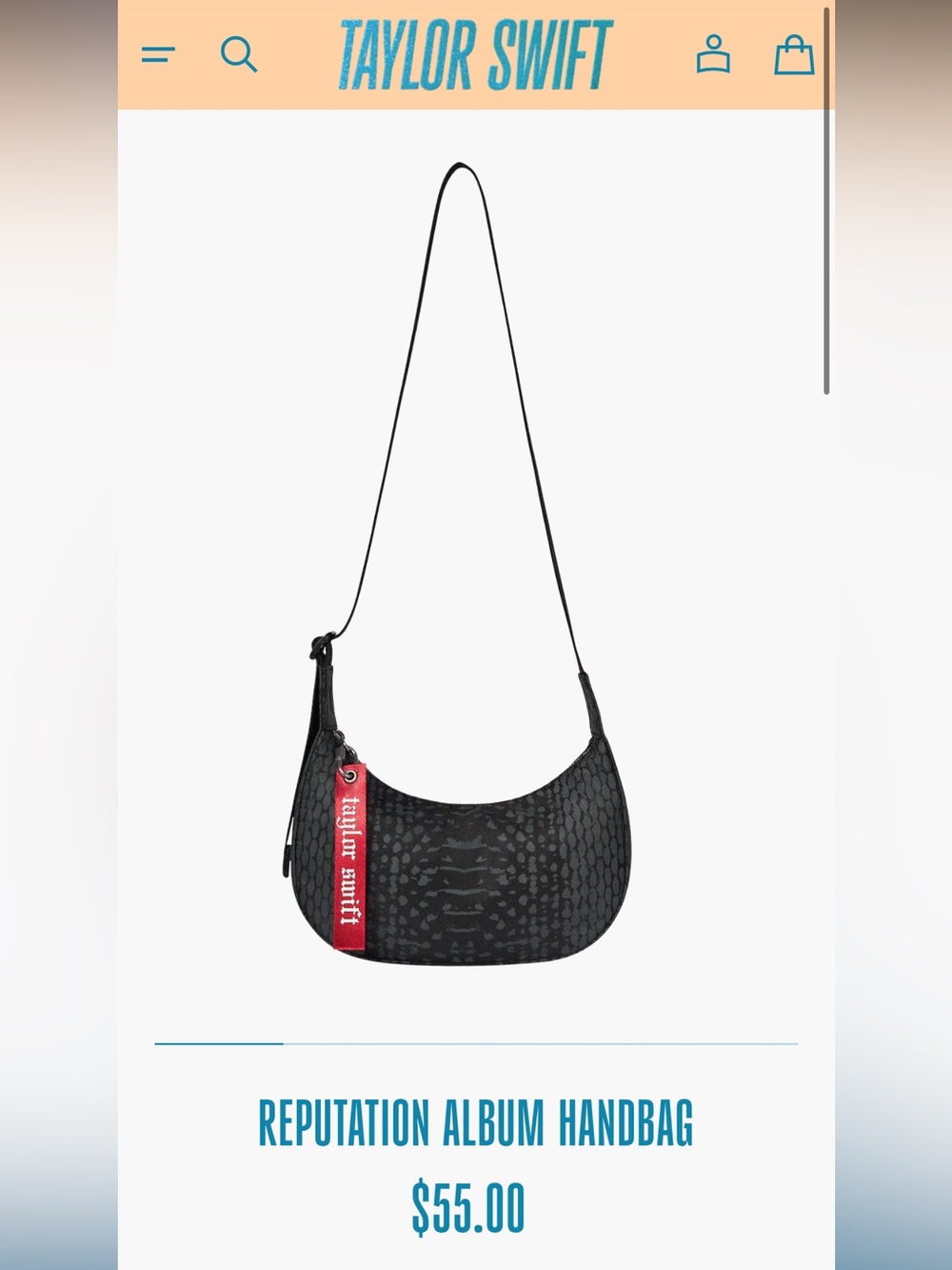 Taylor Swift Black Shoulder Bag with Red Tag